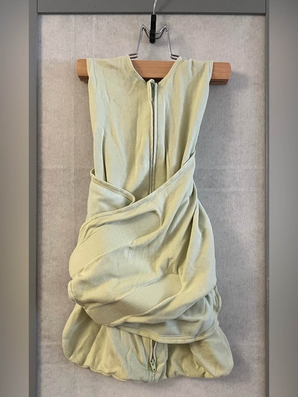 Halo Back Is Best Sleep Sack Swaddle Wrap Light Green Cotton Size NB 0-3 Months
